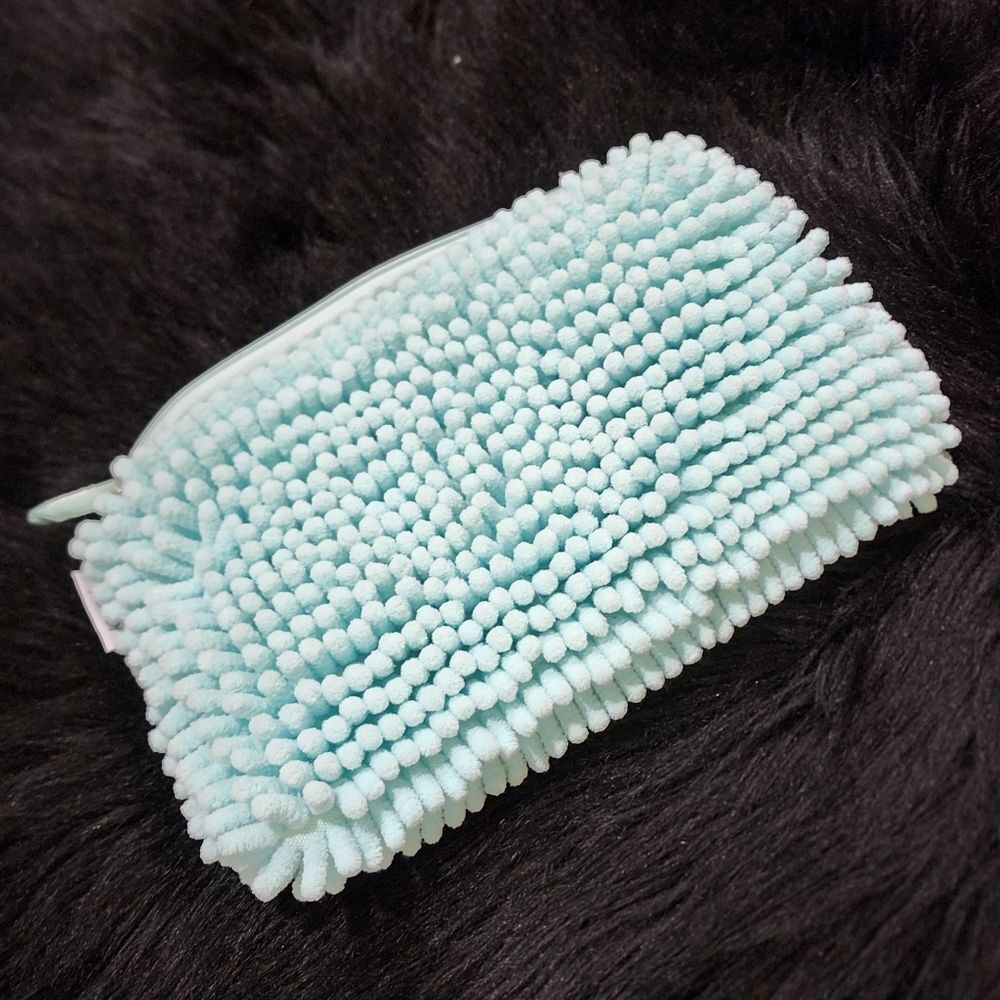 Plush Pocket Pencil Case/Makeup Case Mint Green/Sea Foam Green Color